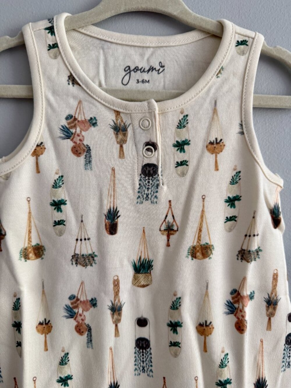 Goumi Bamboo Quick Change Romper in Plants NWT 3-6M - Picture 2 of 4